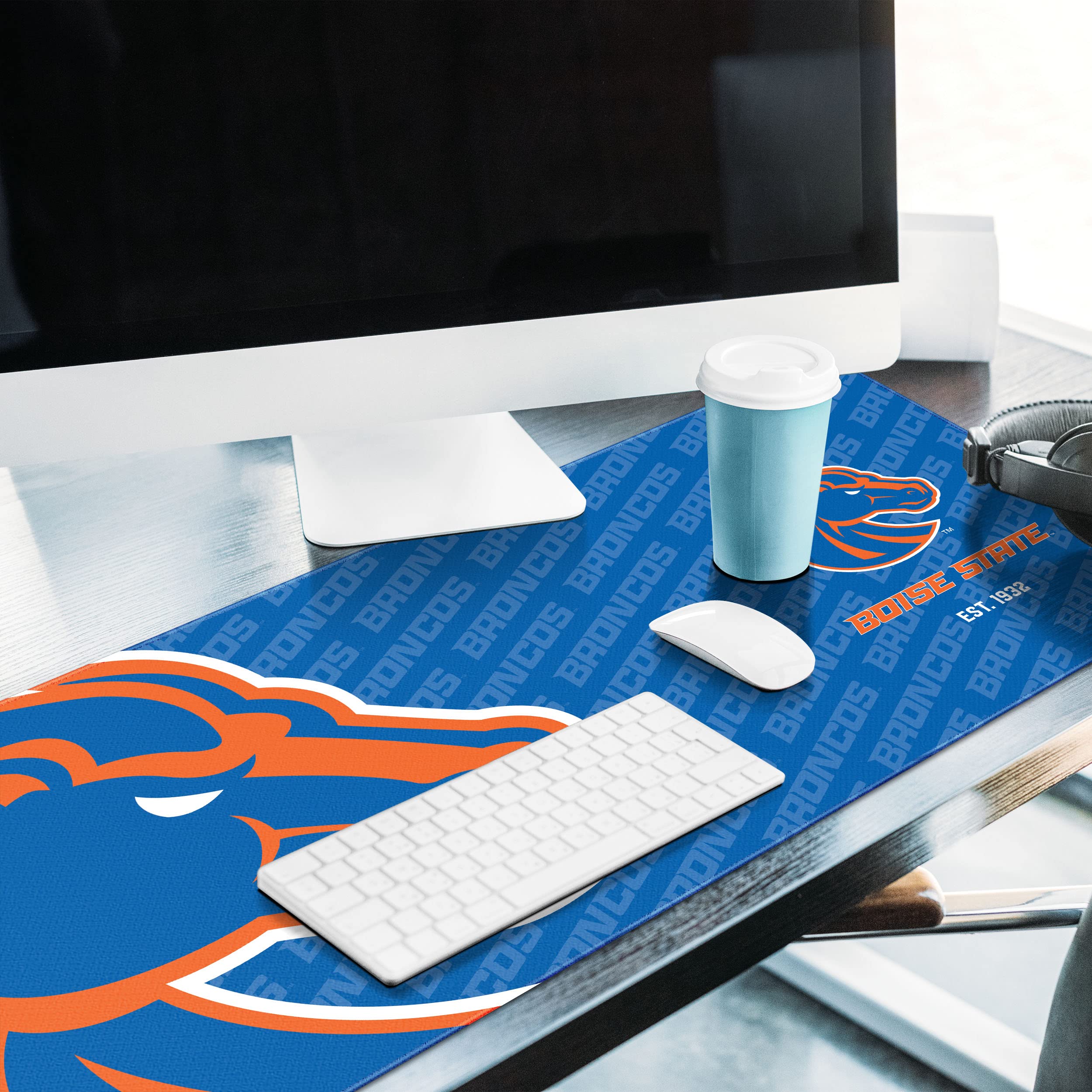 YouTheFan NCAA Boise State Broncos Logo Series Desk Pad - Non-Slip Mouse Pad for Office & Gaming - Perfect for SMU Fans & College Sports Enthusiasts