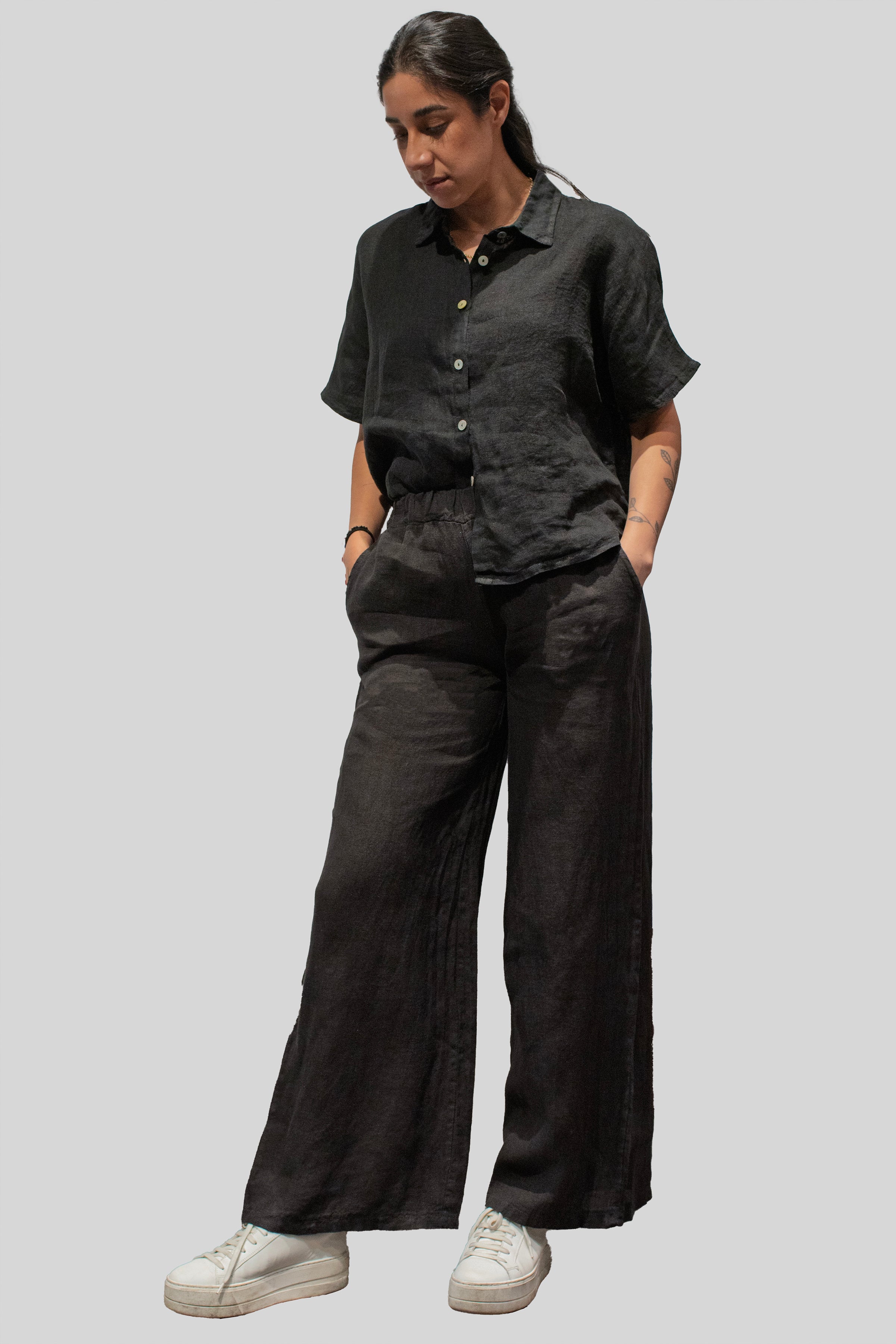 High Waist Linen Pants for Women - Breathable Comfortable Wide Leg Trousers - Perfect for Summer, Travel & Casual Wear