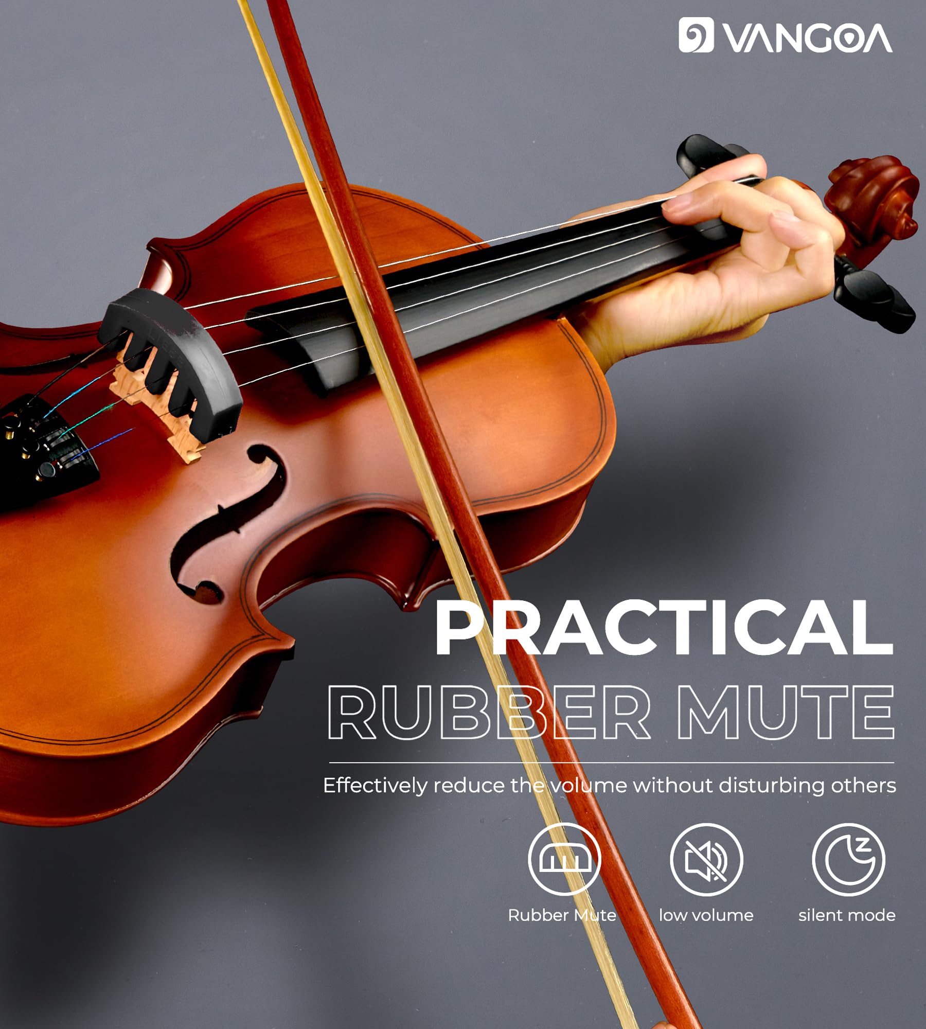 Vangoa 3/4 Size Acoustic Violin Fiddle - Complete Beginner Starter Kit with Case, Rosin, Shoulder Rest, Tuner, Strings, Bow & Accessories - Perfect for Students & Kids Learning Violin at Home or School