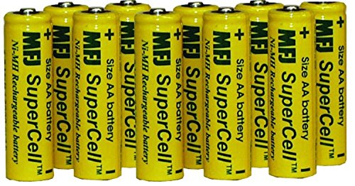 MFJ-92AA10 Rechargeable AA Batteries 2500mAh High Capacity - 10 Pack for Digital Cameras, Wireless Keyboards, and Remote Controls