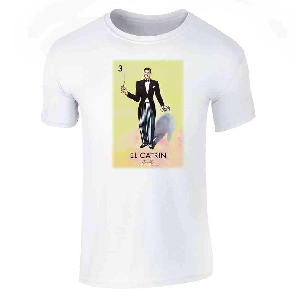 Pop Threads El Catrin Dandy Loteria Card Mexican Graphic T-Shirt for Men - Latino Cultural Shirt with Vintage Design - Perfect for Cinco de Mayo, Hispanic Heritage Month & Casual Wear