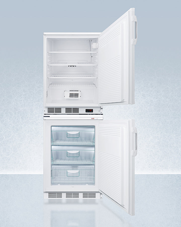 Accucold 24-Inch Wide All Refrigerator and Freezer Combo with Probe Hole - FF7LW VT65MLSTACKPRO for Home, Office, and Commercial Use