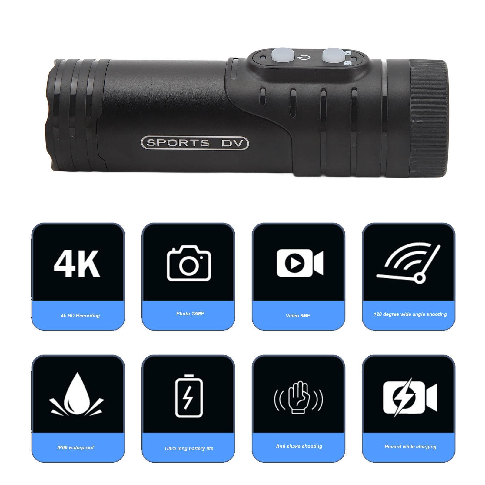 4K Waterproof WiFi Bike Helmet Camera with Anti-Shake - HD Motorcycle Action Camera for Cycling, Riding & Outdoor Sports (Black) | Perfect for Vlogging, Commuting & Adventure Recording