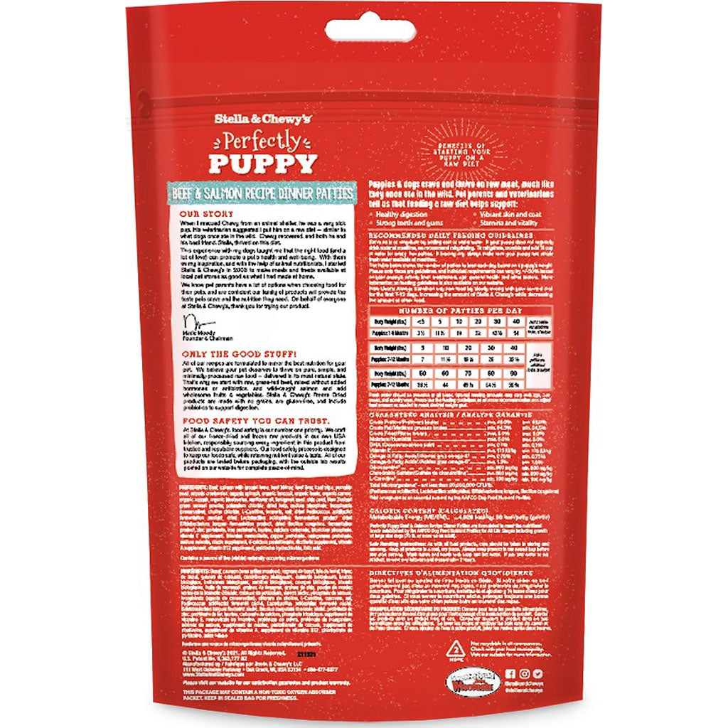 Stella & Chewy's Freeze-Dried Raw Dog Food - Grain-Free Puppy Recipe with Beef & Salmon | High-Protein Meal for Growing Puppies | Perfect for Training Treats & Mealtime Nutrition