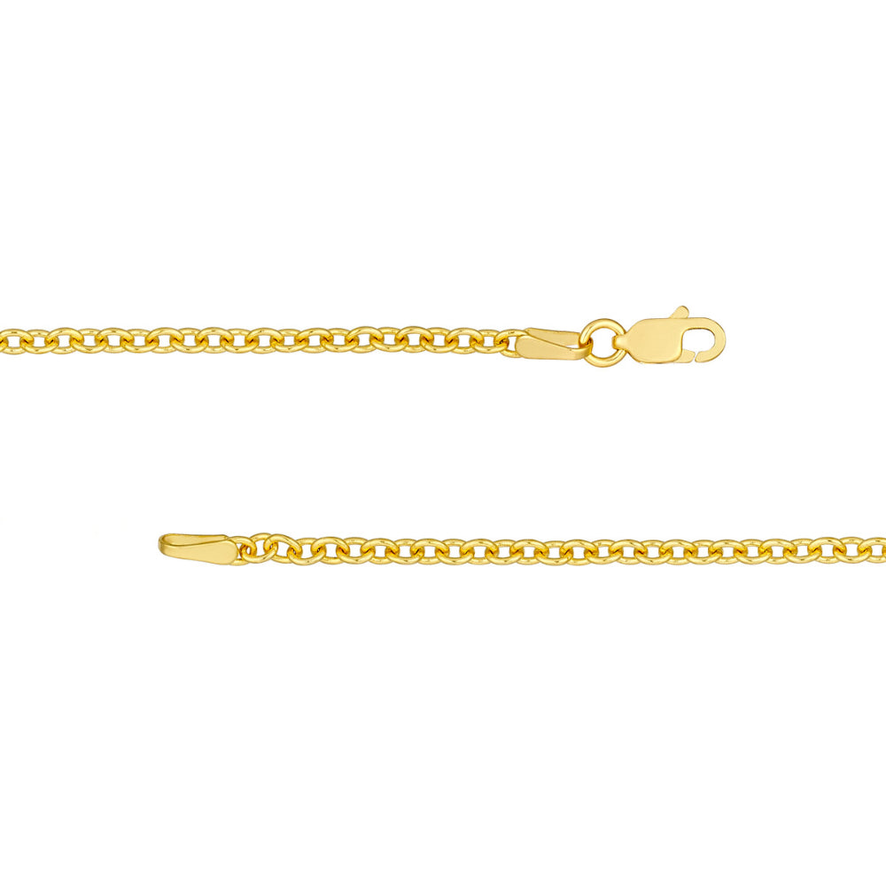 14K Gold 2.5mm Open Cable Chain Necklace 18 Inch - Dainty Minimalist Layering Necklace for Women, Perfect for Everyday Wear, Gifts & Special Occasions