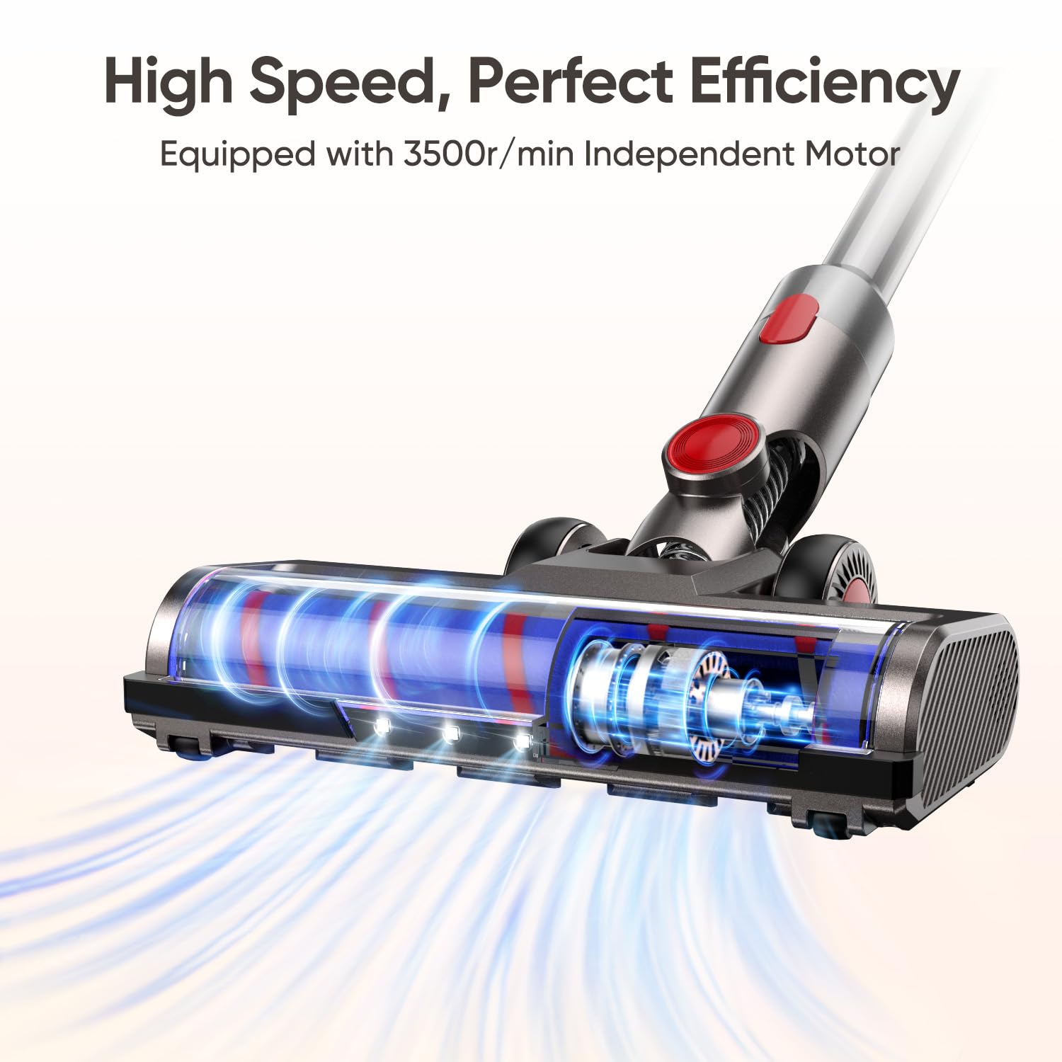 FLYLINKTECH V7-V15 Vacuum Brush Head with LED for Hardwood Floors - Home Cleaning