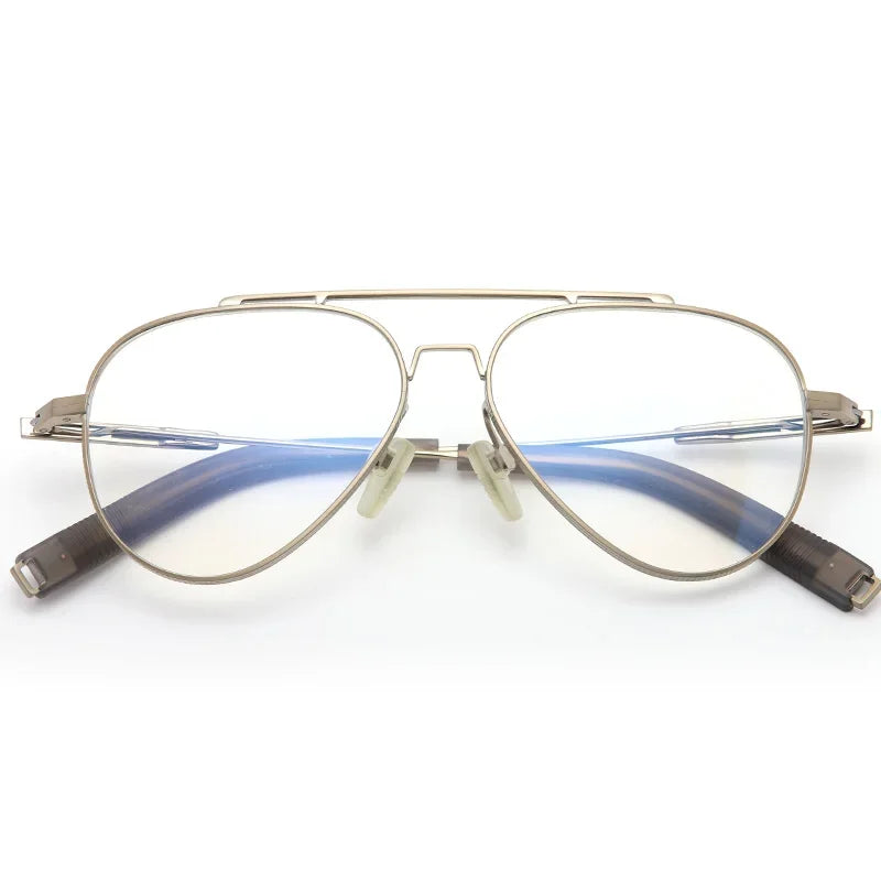 Stylish Unisex Full Rim Big Oval Double Bridge Titanium Eyeglasses 494108 - Lightweight & Durable Frames for Work, Reading, and Everyday Fashion