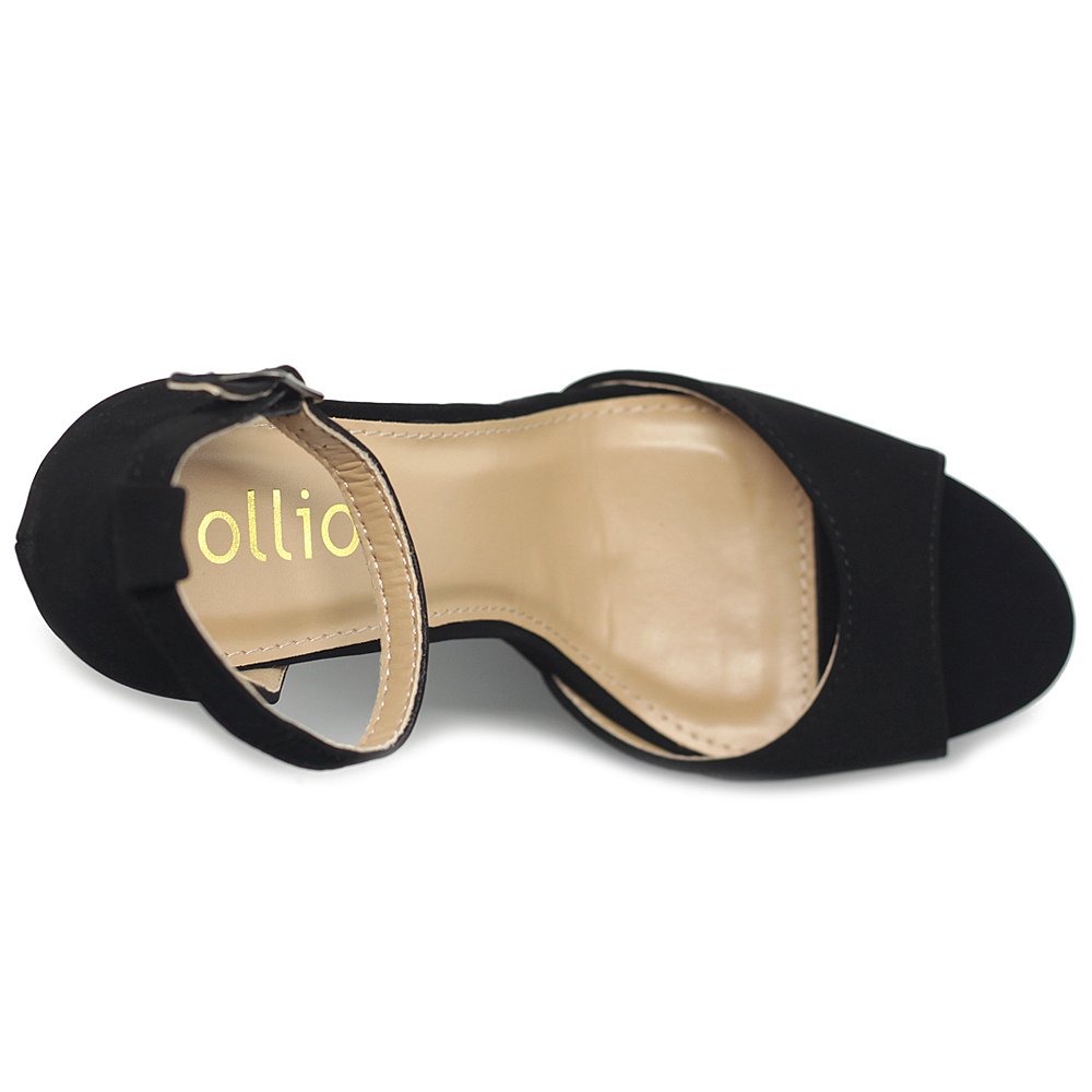 Ollio Women's Chunky High Heel Sandals with Ankle Strap - Comfortable Platform Dress Shoes for Weddings, Parties & Night Out