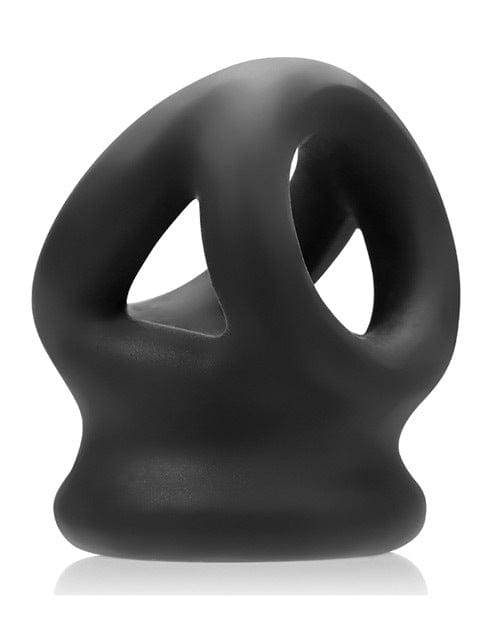 Oxballs Tri Squeeze Cocksling Ball Stretcher - Black Ice Silicone Cock Ring for Men, Penis Enhancer & Testicle Stretcher - Perfect for BDSM, Solo Play & Couples Intimacy