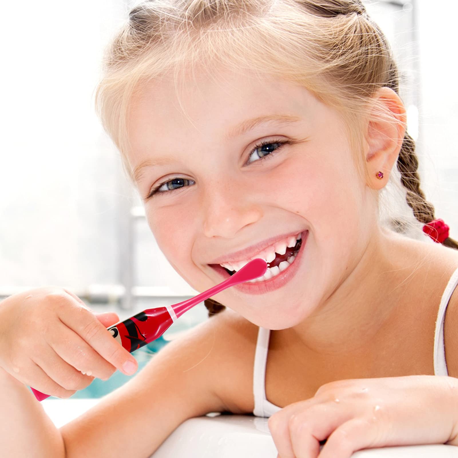 Healifty Kids Electric Toothbrush Set - Battery Powered Toothbrush for Boys & Girls with 3 Color Options - Perfect for Home, Travel & School Dental Care