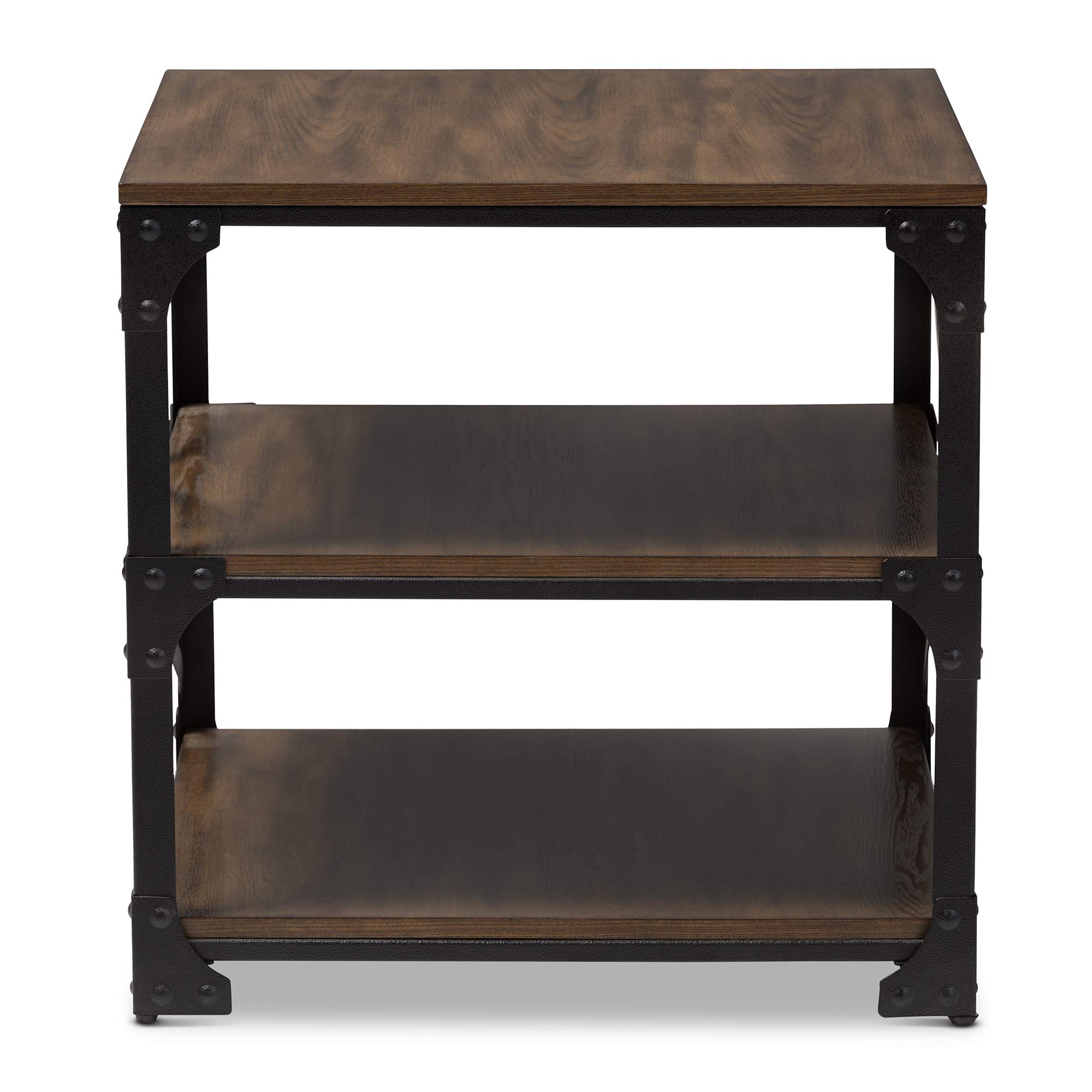 Baxton Studio Modern End Tables - Set of 2, Brown Wood Nightstand for Living Room, Bedroom - Perfect for Coffee Table, Sofa Side Table & Home Decor
