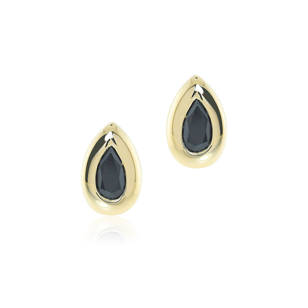 Black Jade Teardrop Stud Earrings for Women - Elegant Green Gemstone Jewelry - Perfect for Weddings, Parties & Everyday Wear