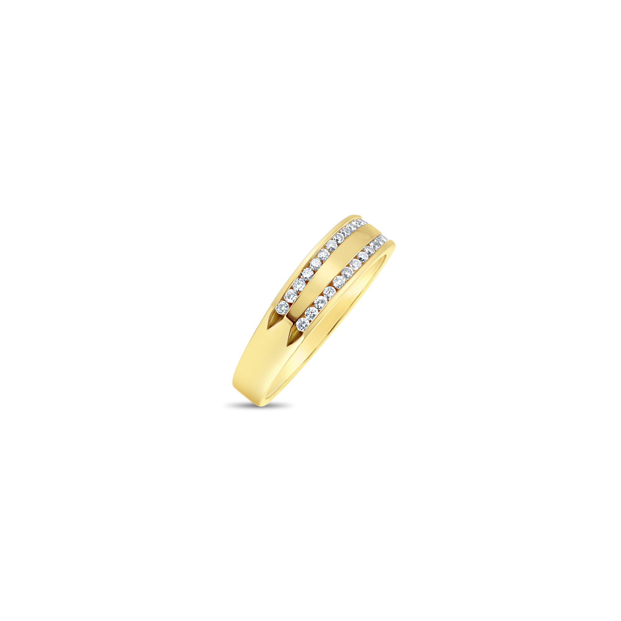 1/3 CT Double Row Round Diamond Wedding Band for Women - Elegant 14K White Gold Bridal Ring for Engagement, Anniversary & Special Occasions