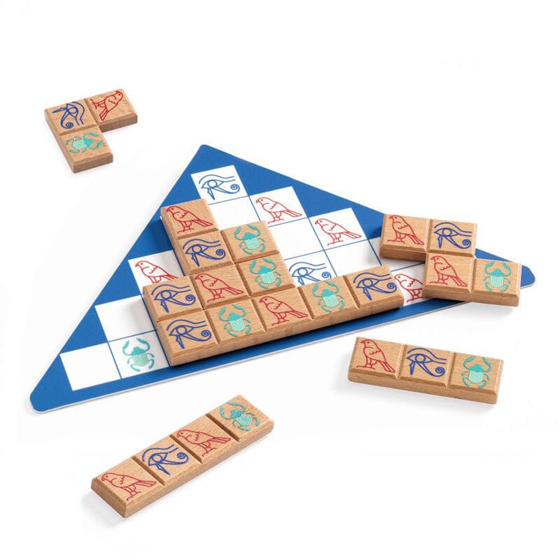Djeco Pyramid Sologic Game - Fun Wooden Stacking Puzzle for Kids & Adults - Perfect for Family Game Night, Classroom Learning & Brain Teaser Challenges