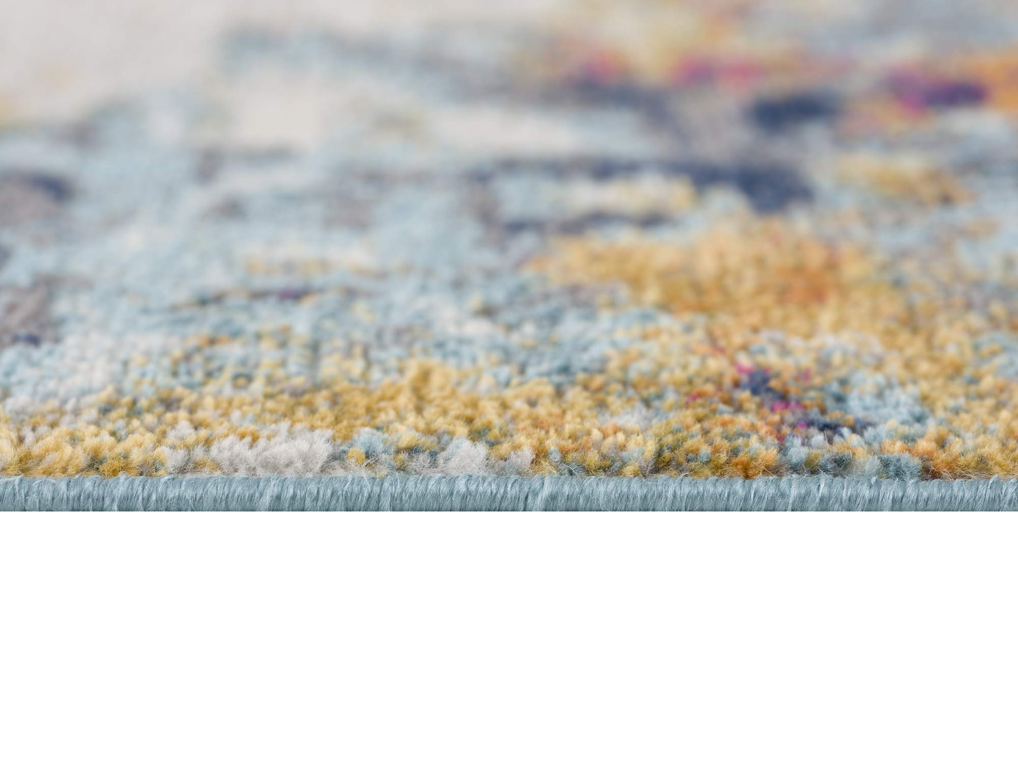 Savannah Abstract Boho Pink Blue Area Rug 8' x 10' - Soft Non-Slip Indoor Rug for Living Room, Bedroom, Dining Room & Kitchen - Perfect for Bohemian Home Decor & Cozy Spaces