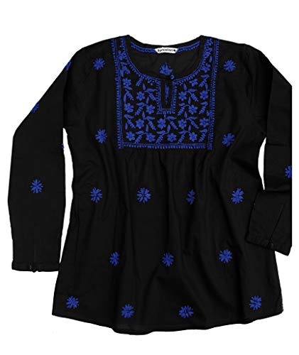 Blue Embroidery on Black