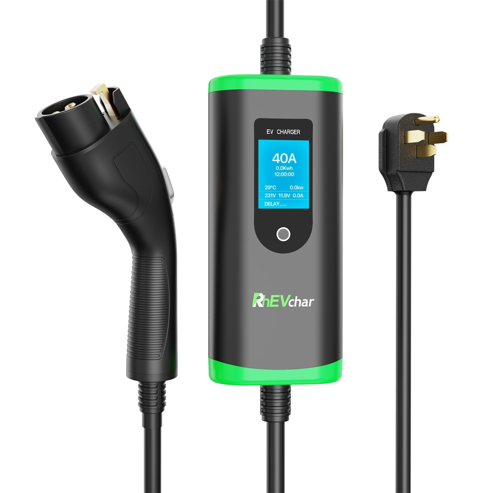 40A Level 2 EV Charger with J1772 Connector - 9.6KW Fast Charging Station (14-50 Plug) for Tesla, Nissan Leaf, Chevy Bolt & All Electric Vehicles - Perfect for Home & Workplace Charging