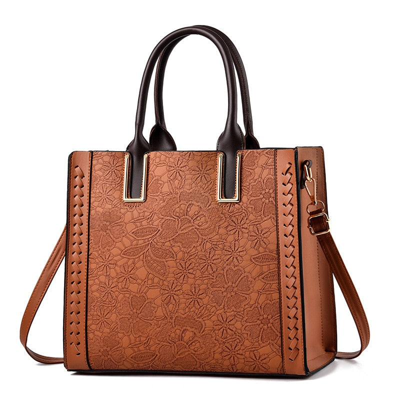 Stylish Women's Leather Tote Bag - Large Capacity Designer Shoulder Bag for Work, Travel & Everyday Use