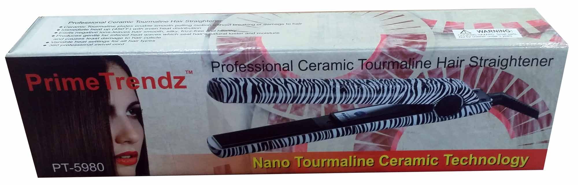 Professional Nano Tourmaline Ceramic Hair Straightener - Zebra Print Flat Iron for Smooth & Shiny Hair | Perfect for Home Use, Salon Styling & Travel