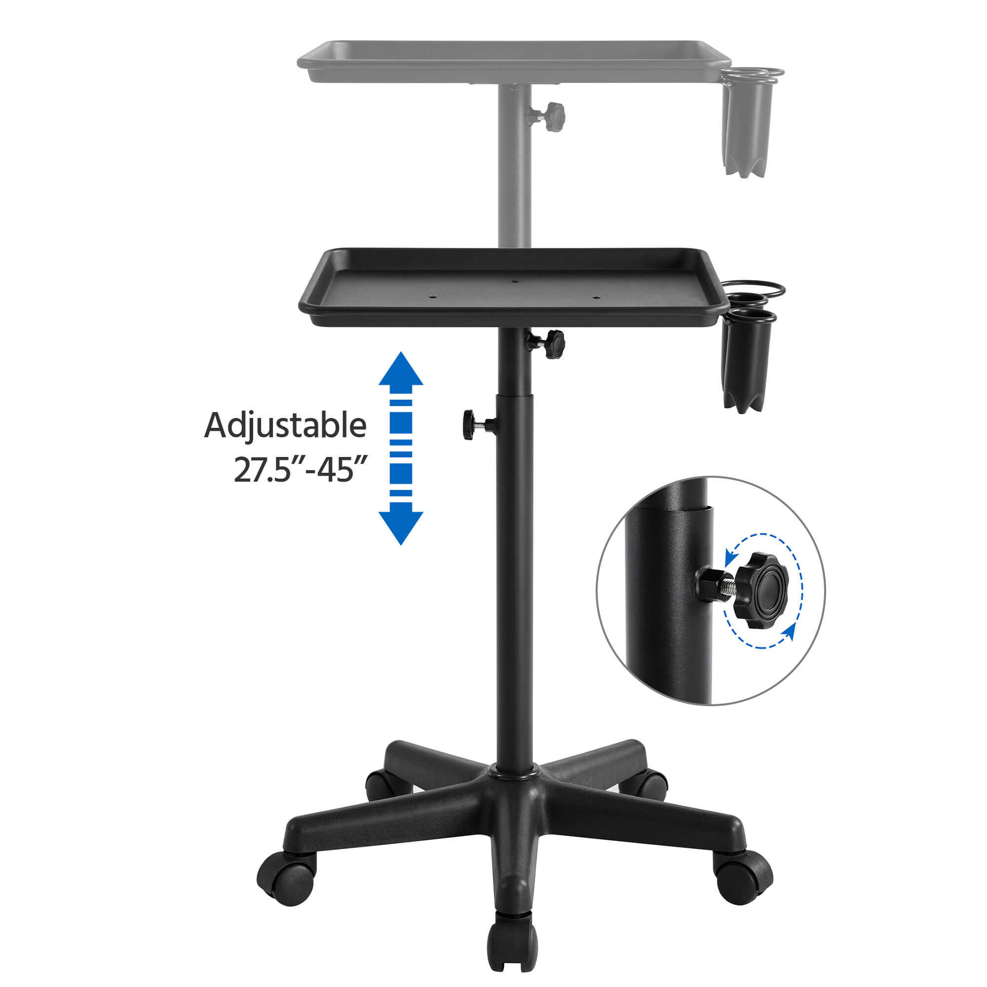 Yaheetech Rolling Salon Tray - Mobile Beauty Cart with Wheels for Hair Stylists, Nail Technicians & Makeup Artists - Perfect for Salon, Spa & Home Use