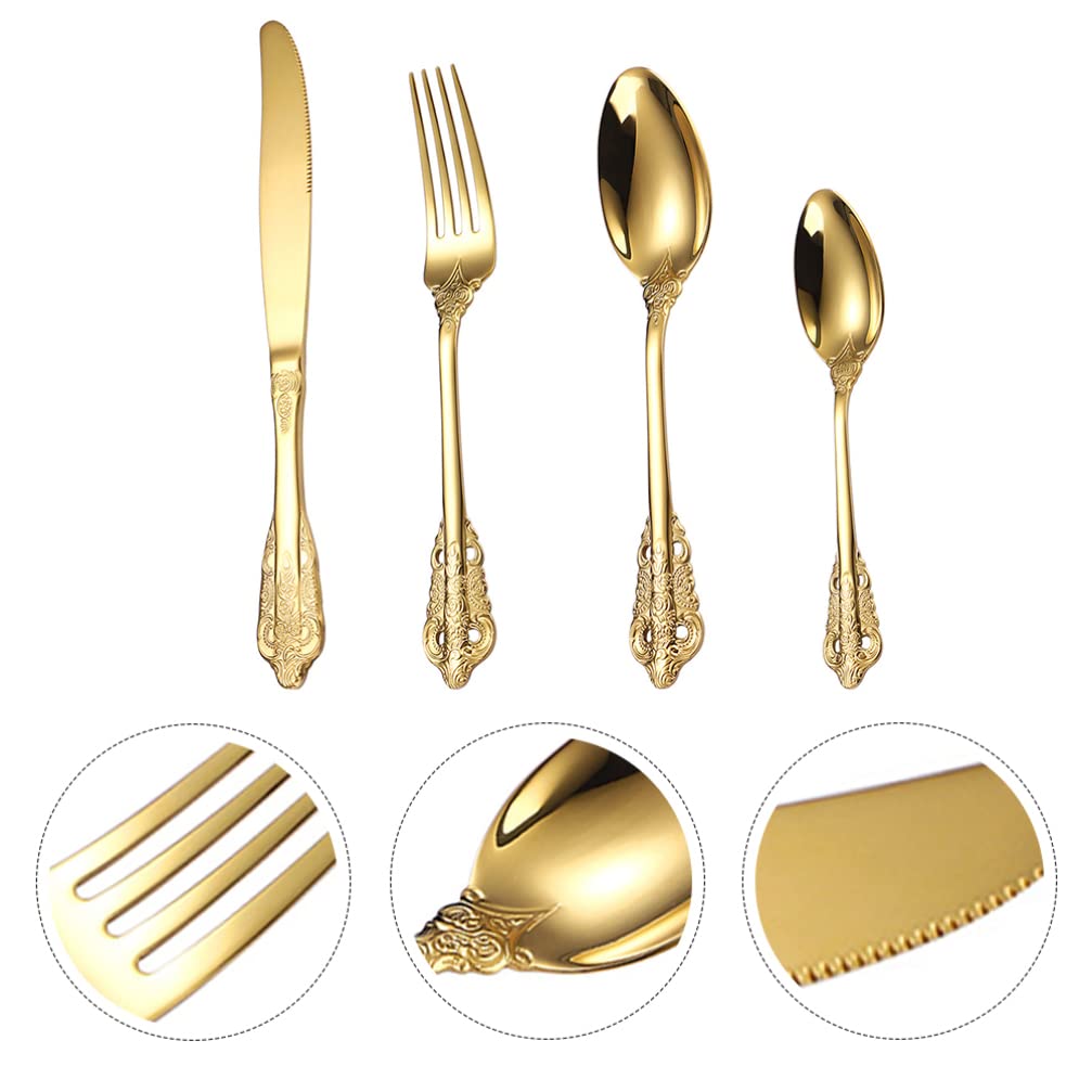 Stainless Steel Western Dinner Set - 24-Piece Reusable Cutlery Flatware Set with Forks, Spoons & Knives | Elegant Tableware for Home Dining, Restaurant Use & Party Serving | Durable Kitchen Utensils for Everyday Meals & Special Occasions