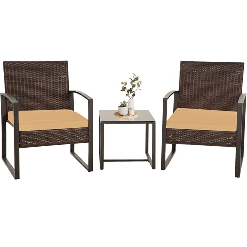 Brown Wicker & Brown Cushions