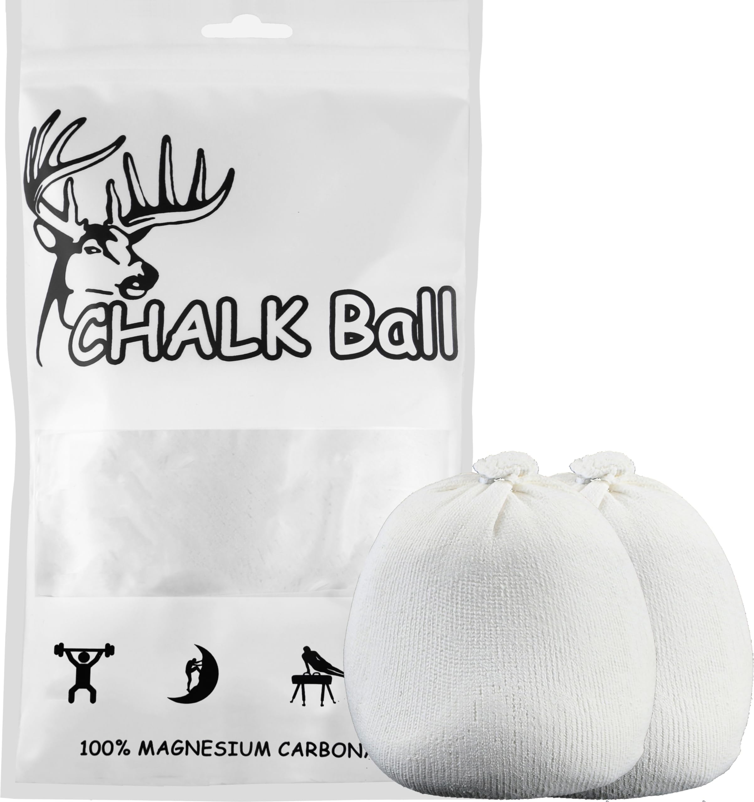 Premium 6oz Gymnastics Chalk Balls (2-Pack) - Magnesium Carbonate Chalk for Weightlifting, Rock Climbing & Gym Workouts | Non-Slip Grip Enhancer for Better Performance | Ideal for CrossFit, Bouldering & Strength Training