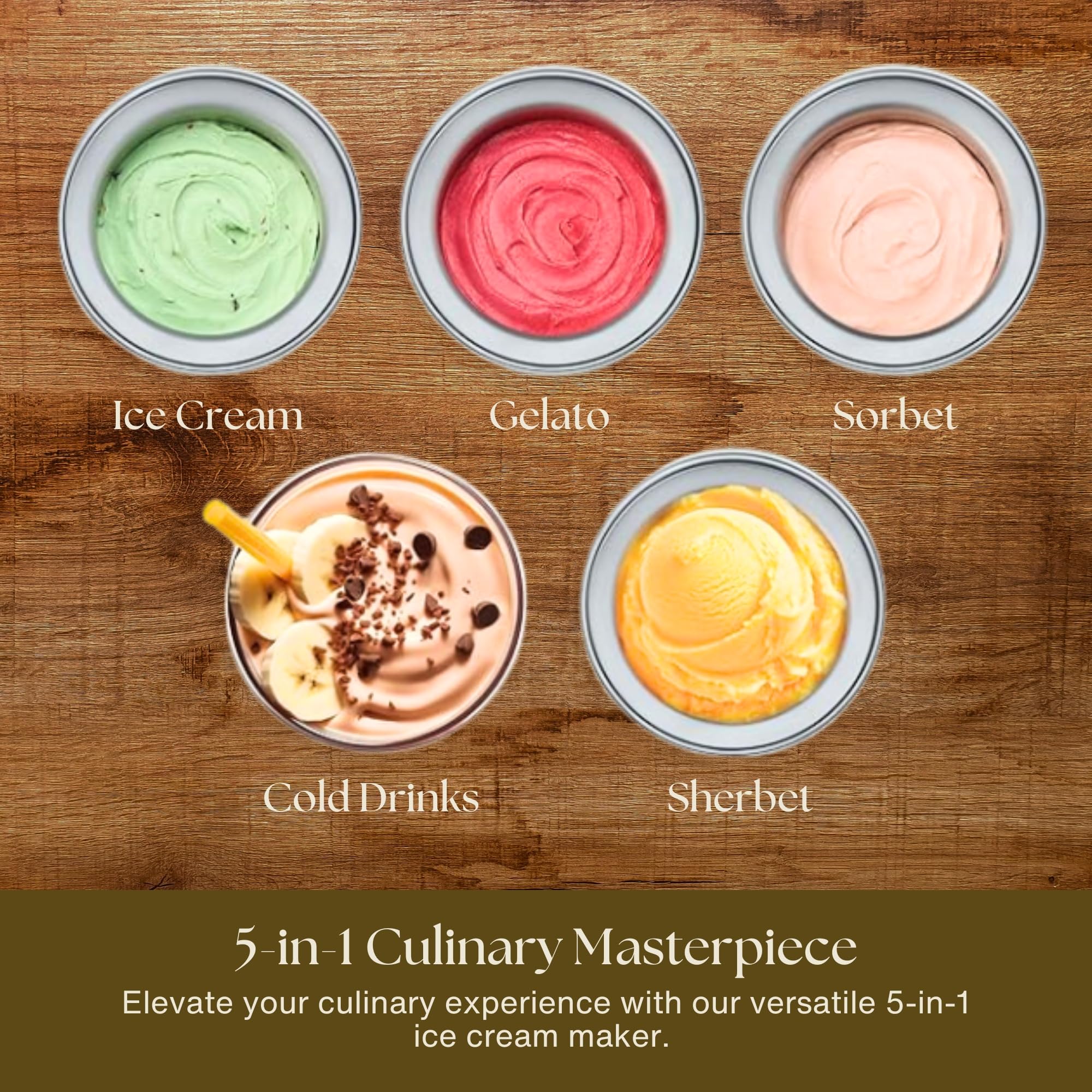 2 Qt Electric Ice Cream Maker Machine for Home - Soft Serve, Gelato, Sorbet & Frozen Yogurt Maker - Perfect for Family Gatherings, Parties & DIY Desserts - Great Kitchen Appliance Gift