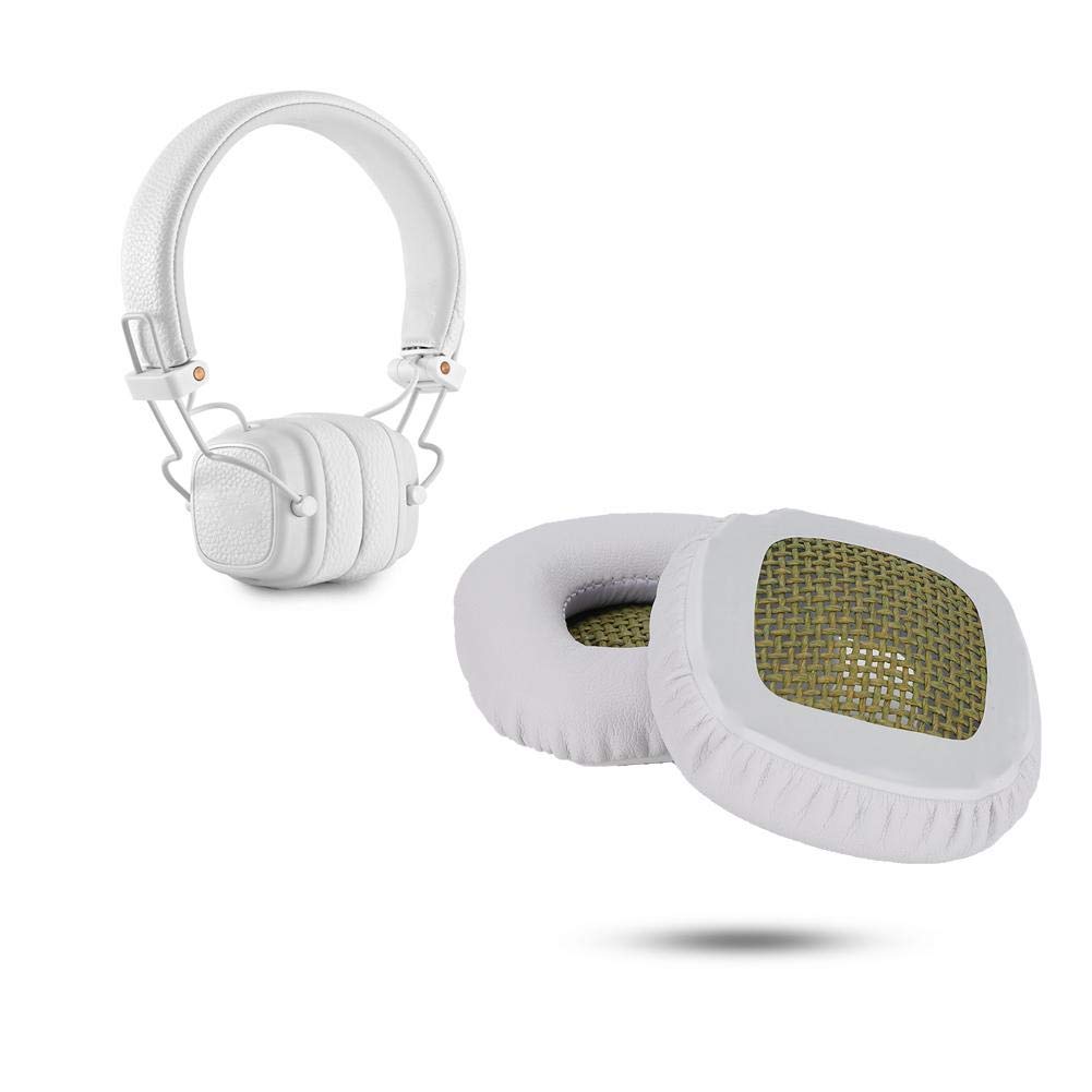 Premium White Cotton Ear Pads - Replacement Headphone Cushion Covers for Marshall Major - Soft & Breathable for Comfortable Listening - Ideal for Music, Gaming & Long Wear Sessions