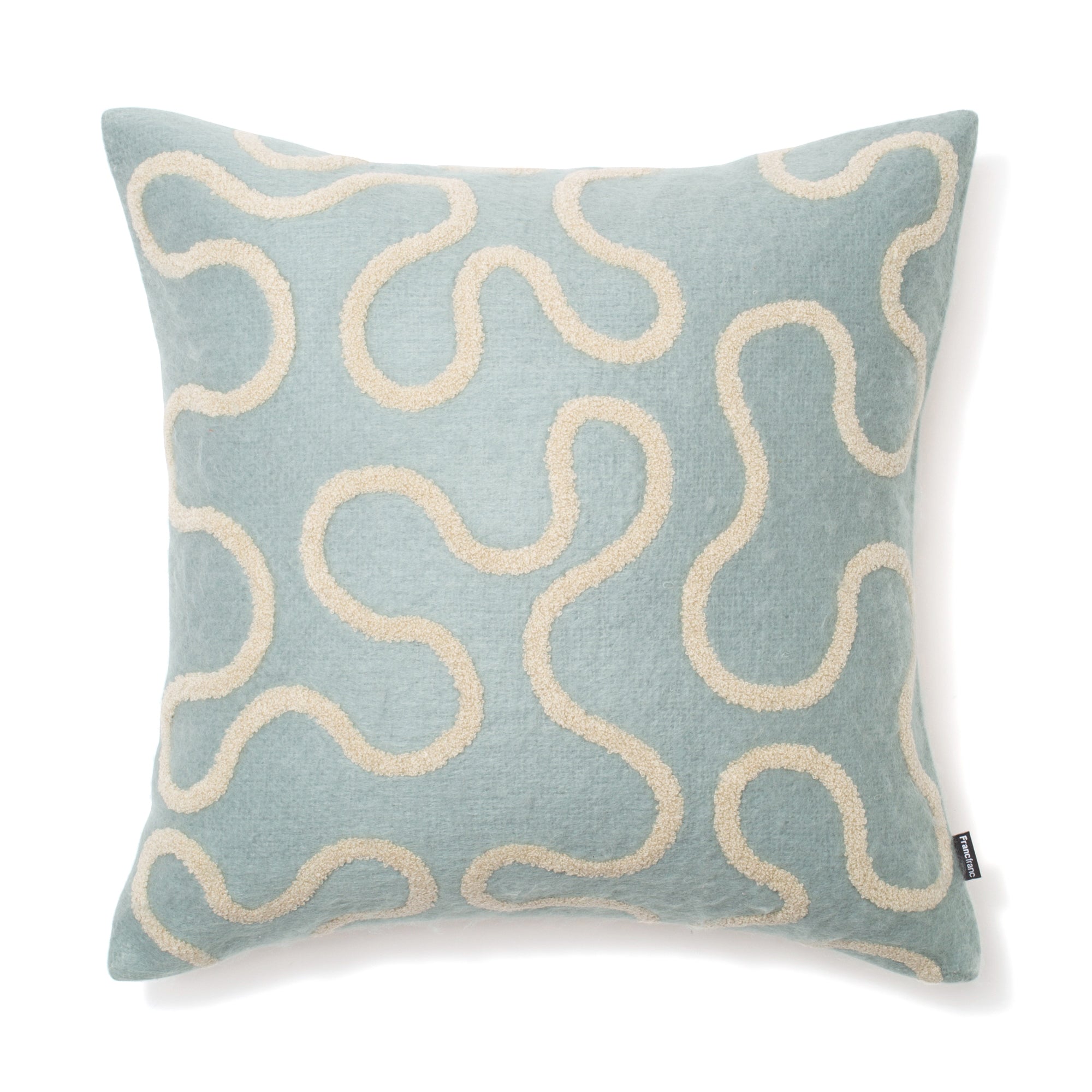 Soft Mohair-Like Cushion Cover 18x18 Inches - Blue and White Stripe Pattern - Perfect for Sofa, Bed, or Living Room Decor