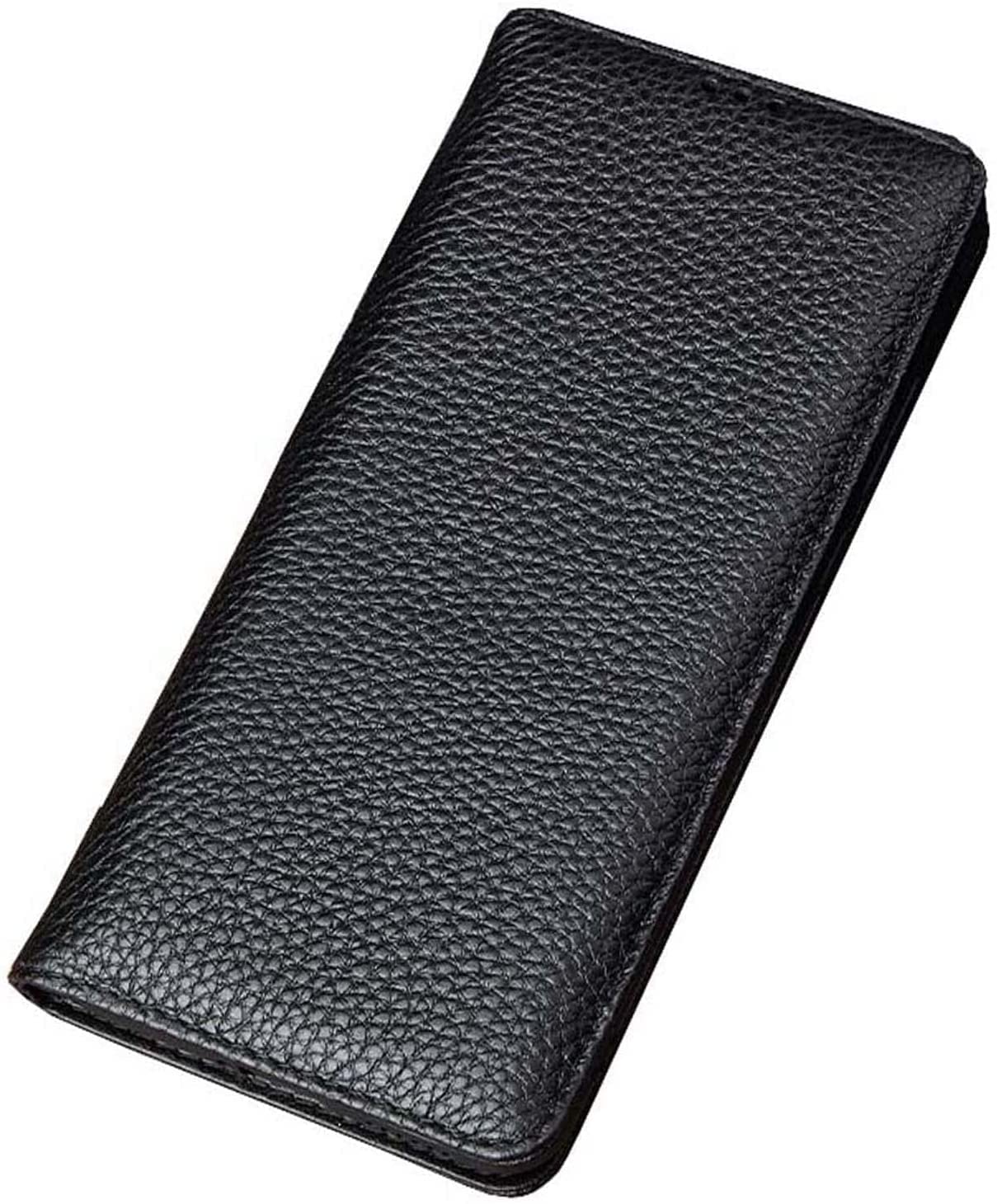 Magnetic Leather Folio Case for Apple iPhone 13 Pro Max (6.7 Inch) - Lychee Pattern, Shockproof & Scratch Resistant Flip Cover (Black) | Perfect for Business, Travel & Everyday Protection