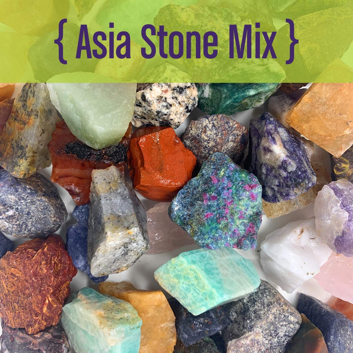 Premium Rock Tumbler Refill Kit - 3 Lbs. Mixed Gemstones from Asia, Brazil & Madagascar with 6 Batches of 4-Step Grit & Polish | Perfect for Jewelry Making, Lapidary & DIY Craft Projects