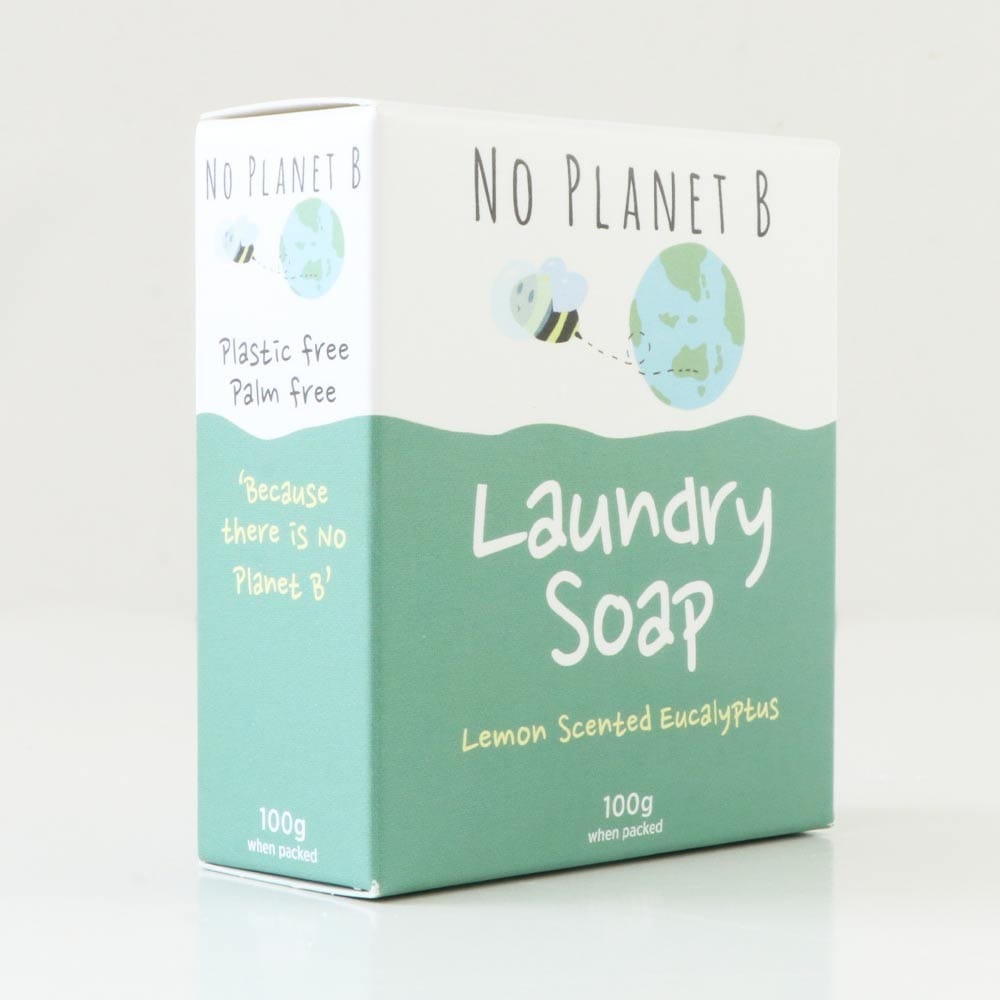 No Planet B Eco-Friendly Laundry Soap Bar - 100g Lemon Eucalyptus Scent | Plastic-Free, Vegan & Biodegradable | Perfect for Travel, Camping & Sustainable Living