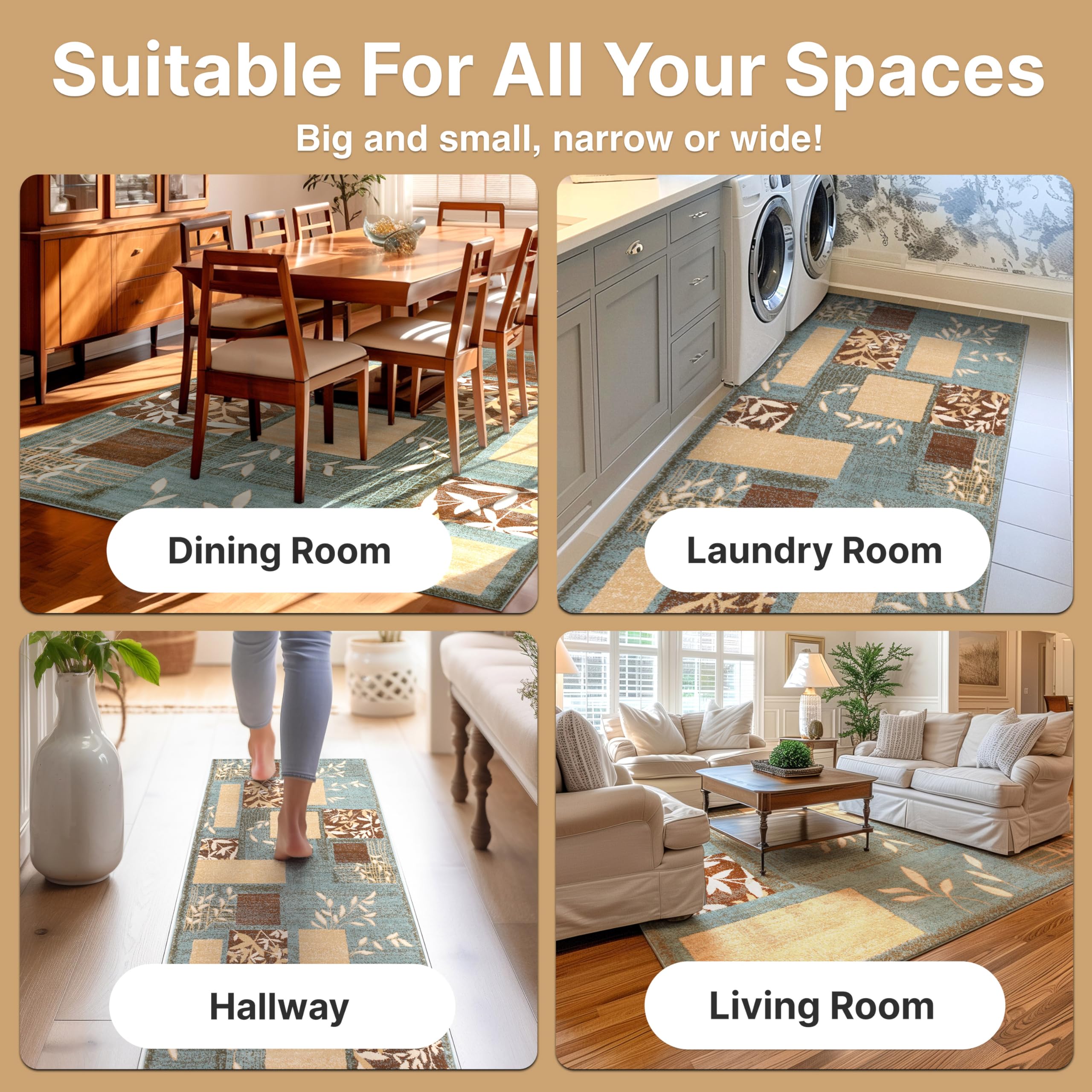 Well Woven Barclay Collection Hannover Light Blue 5 ft Round Area Rug - Soft Non-Slip Living Room, Bedroom & Dining Room Carpet for Home Decor