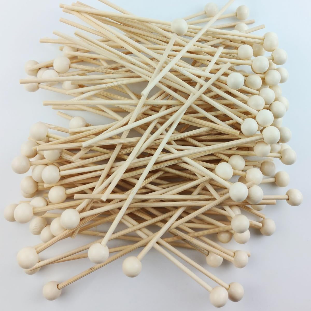 TIHOOD 200PCS 6-Inch Wooden Candy Sticks - Rock Candy Swizzle Sticks, Cake Decorating Sticks, Drink Stirrers for Cocktails, Coffee, Tea, Baking & Party Supplies (Natural Wood)