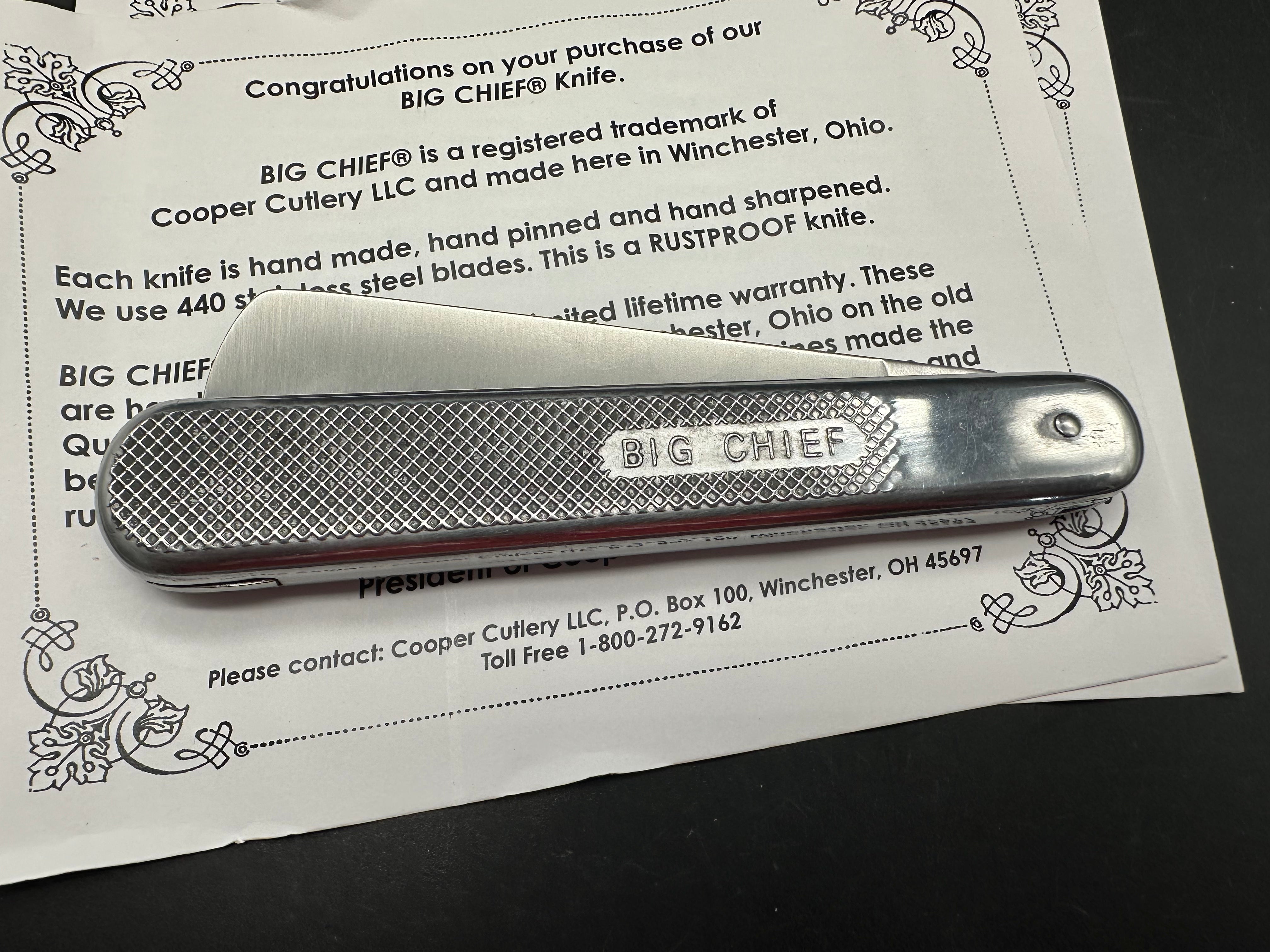 Premium Big Chief Folding Pocket Knife by Cooper Cutlery - Durable Stainless Steel Blade, Compact & Portable for Camping, Hiking, EDC & Outdoor Adventures