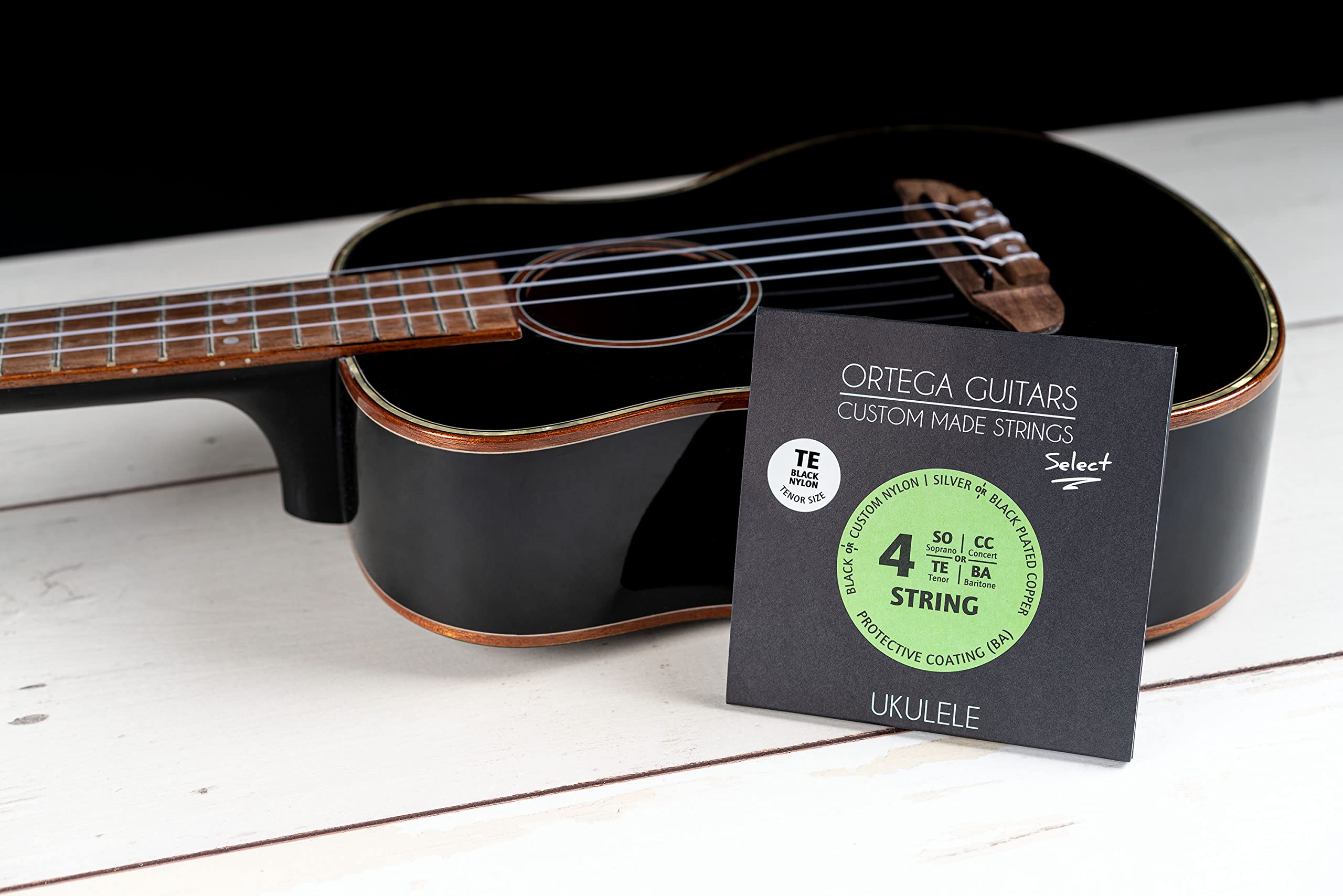 Select Series High G Tuning Black Nylon Ukulele Strings for Tenor Ukulele - Durable & Warm Sound for Professional Performances & Home Practice