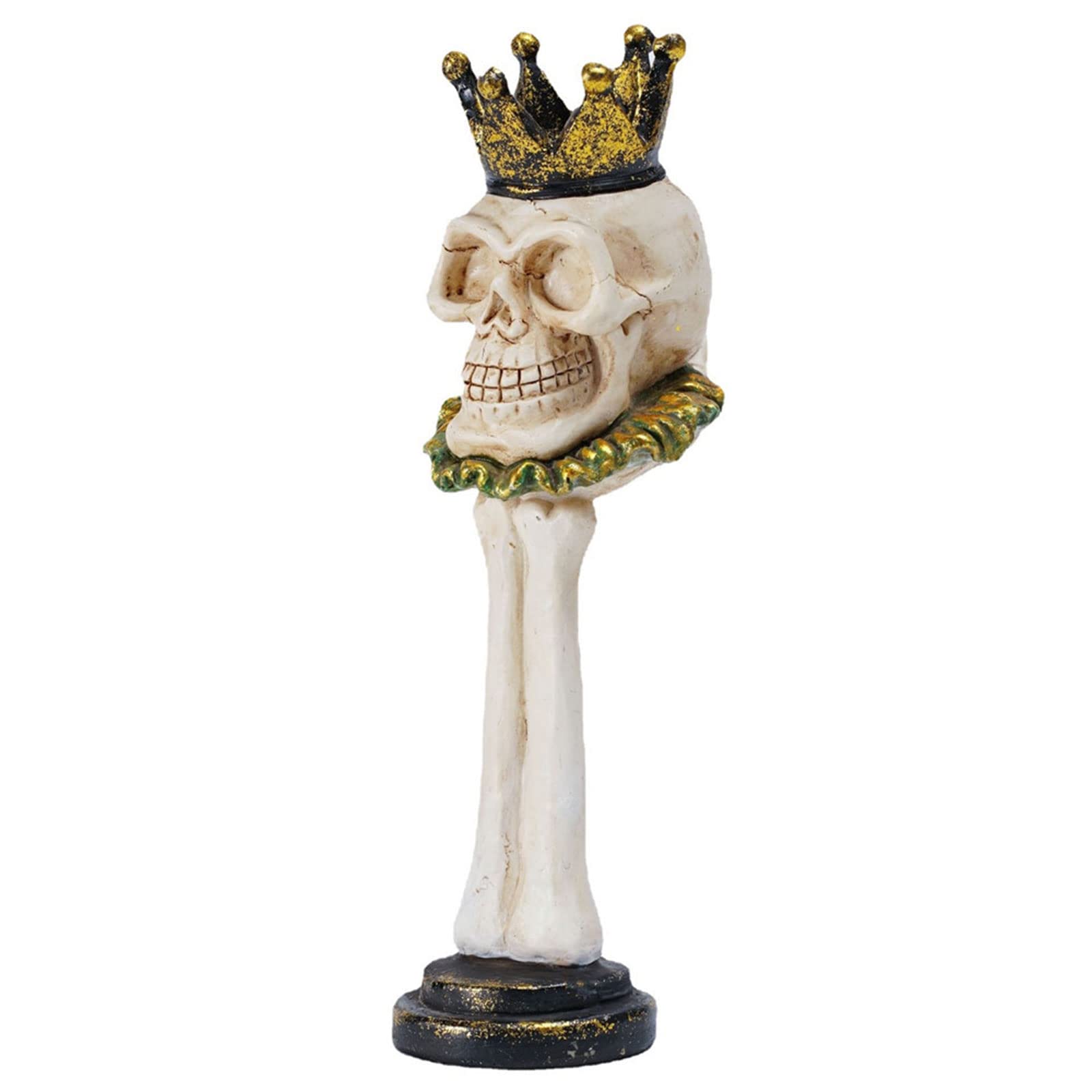 Coolpala 9.8 Inch Gothic Skull Candle Holder with Crown - Halloween Skeleton Candle Stand for Party, Haunted House & Home Decor - Perfect for Spooky Centerpieces & Gothic Themed Events