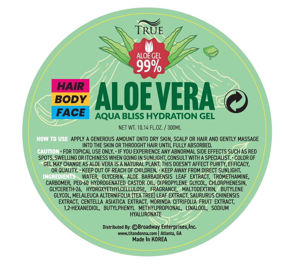 DONNA Aloe Vera Gel for Face & Body - 99% Pure Aloe Vera Hydration Gel with Soothing & Moisturizing Properties | 10.14 fl oz (300ml) | Perfect for Sunburn Relief, After-Sun Care, Dry Skin Treatment & Daily Skincare Routine