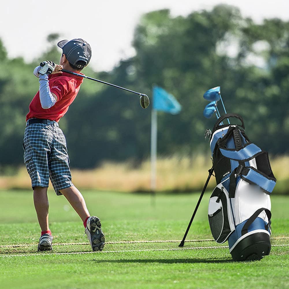 Lightweight Portable Golf Stand Bag - Waterproof & Durable Fabric for Easy Carry - Space Saving Design - Perfect for Travel & Course Play (Orange)