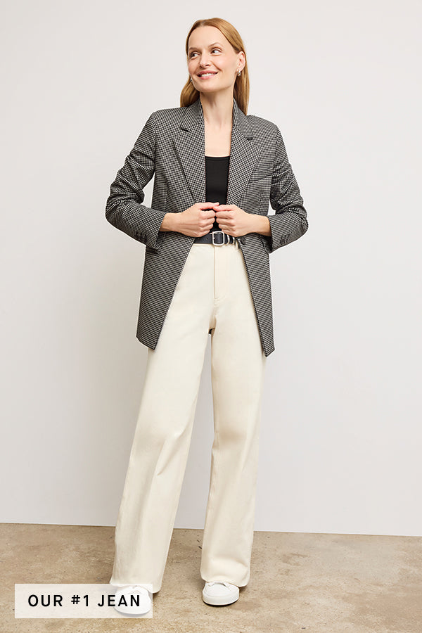 Milo Wide Leg Jeans for Women - Eco-Friendly Better Than Denim Stretch Pants in Bright Ivory | Casual Chic Outfit for Streetwear & Everyday Comfort