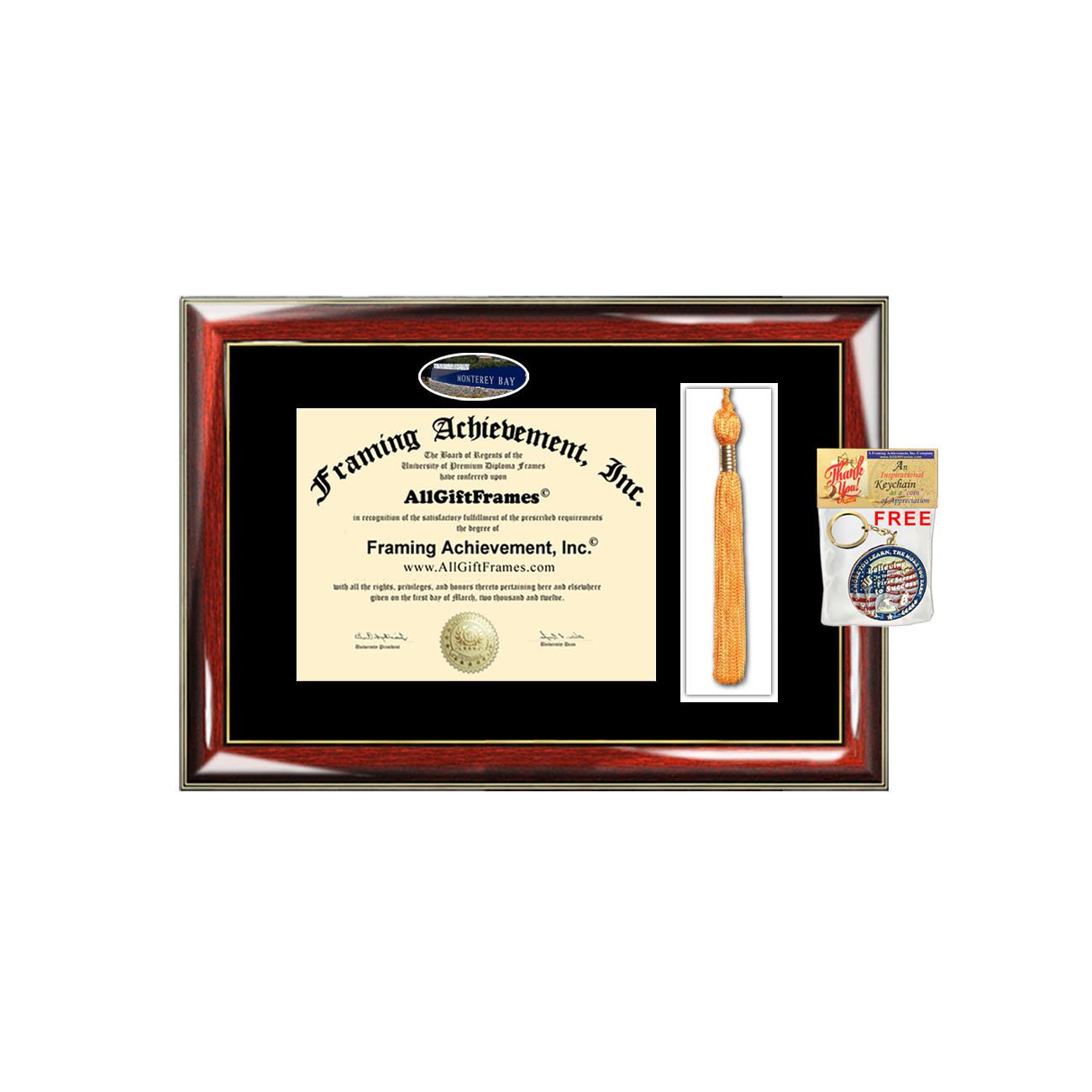 Custom CSUMB Diploma Frame - California State University Monterey Bay Graduation Display with Tassel Holder | Bachelor, Master, PhD Degree Certificate Double Matting | Perfect Graduation Gift for Campus Photos & School Memorabilia | Wall Decor for Office, Dorm or Home