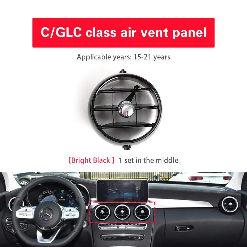 ZCARGEL Round ABS Car Air Conditioner Grille Vent - Compatible with Mercedes W205 W253 2015-2021 Models (205830020) - Front/Rear Dashboard Air Outlet for Enhanced Cabin Airflow & Interior Style