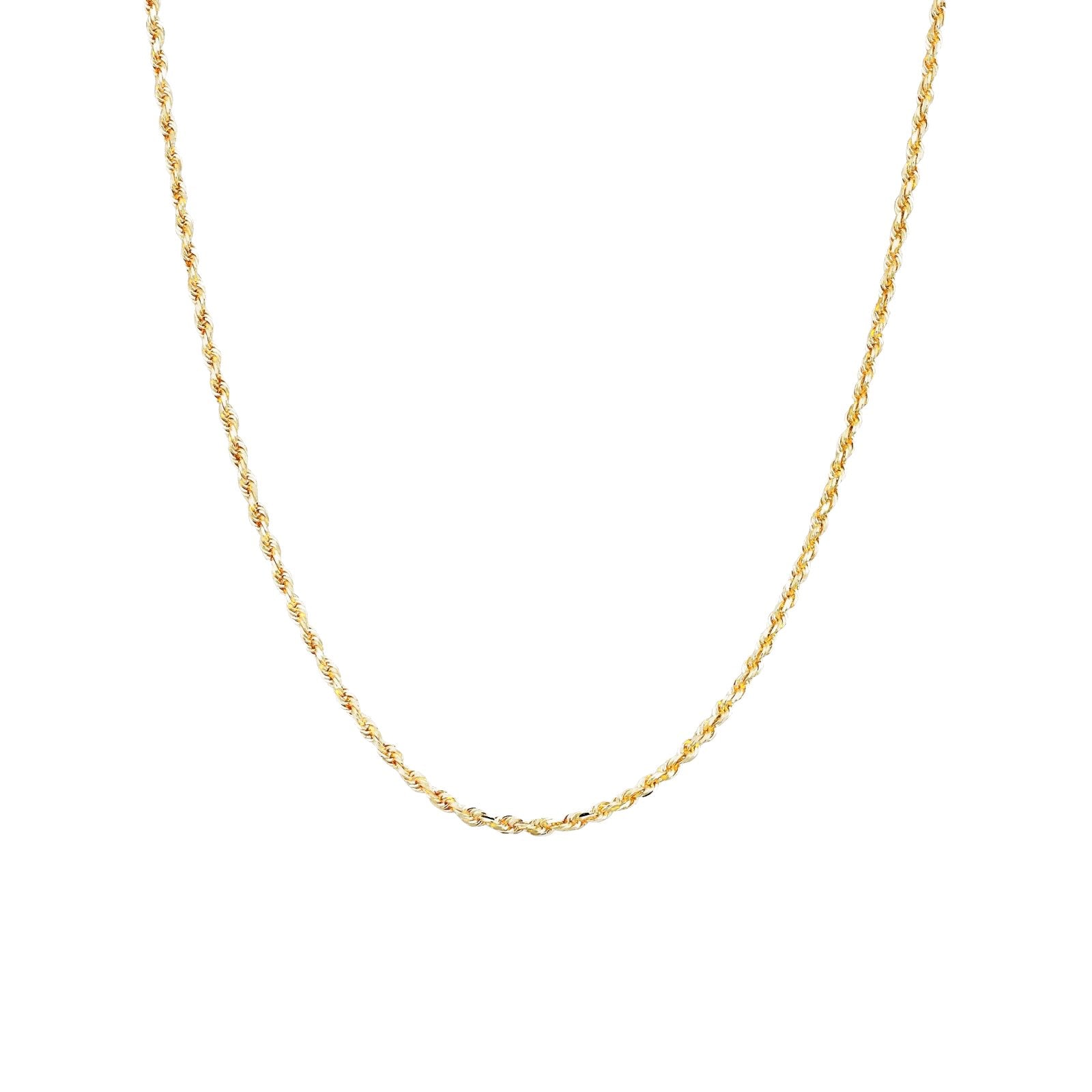 10k Yellow Gold Classic Rope Chain Necklace for Women - Elegant Layering Jewelry for Everyday Wear, Date Nights & Special Occasions