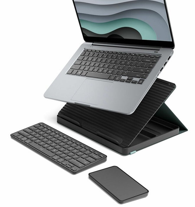 Logitech Casa Pop Up Desk Work From Home Kit with Adjustable Laptop Stand - Ergonomic Office Setup for Remote Work (3 Color Options) | Perfect for Home Office, Small Spaces & Coffee Shop Productivity