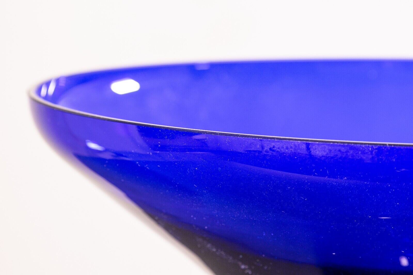 Erwin Eisch Postmodern Hand Blown Blue Glass Vase with Pedestal Base - Elegant Home Decor for Living Room, Dining Table & Wedding Centerpiece