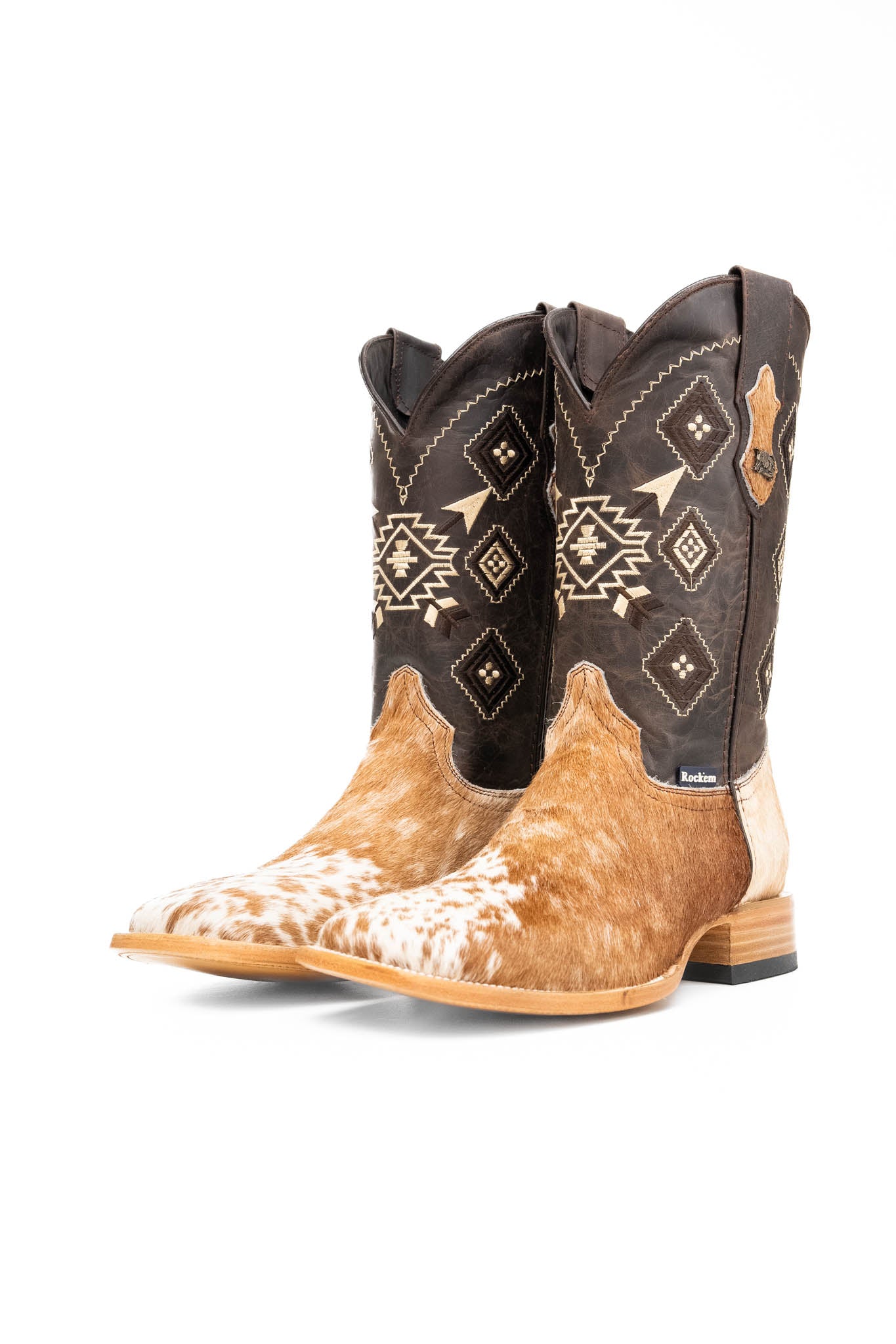 Authentic Men's Cowhide Square Toe Cowboy Boots - Size 11.5 (NM109) - Western Style, Durable & Comfortable - Perfect for Rodeo, Country Dancing & Outdoor Adventures