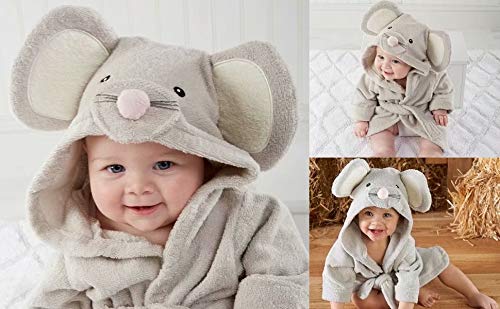 **Soft Hooded Baby Bathrobe Towel - Ultra Absorbent Unisex Infant & Toddler Bath Towel with Hood - Terry Cloth for Newborn, Baby Shower Gift, Spa & Pool Time**