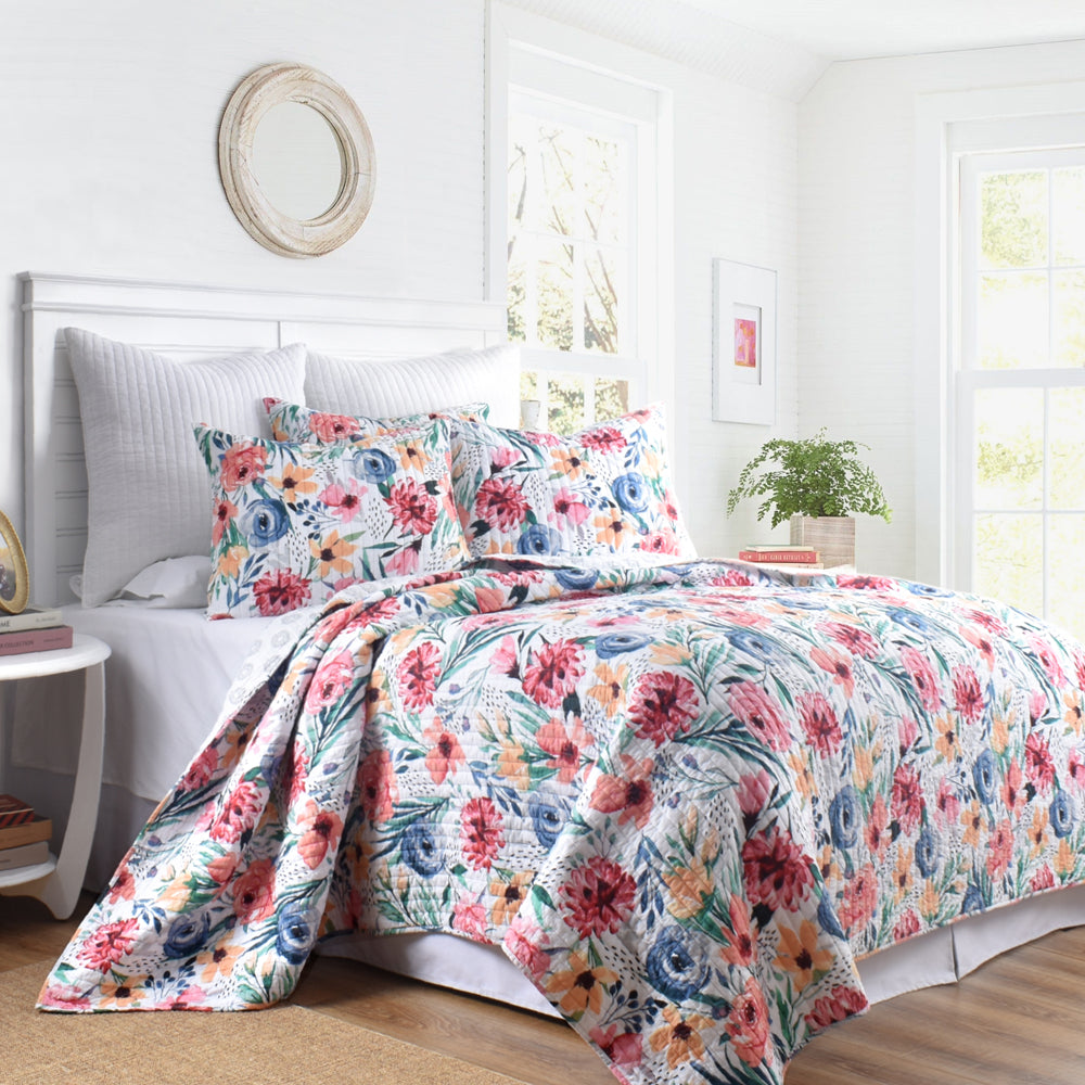 Blossom Coverlet Set - Super King Size Bedspread | Soft & Breathable Bedding for Master Bedroom, Guest Room, or Hotel Decor