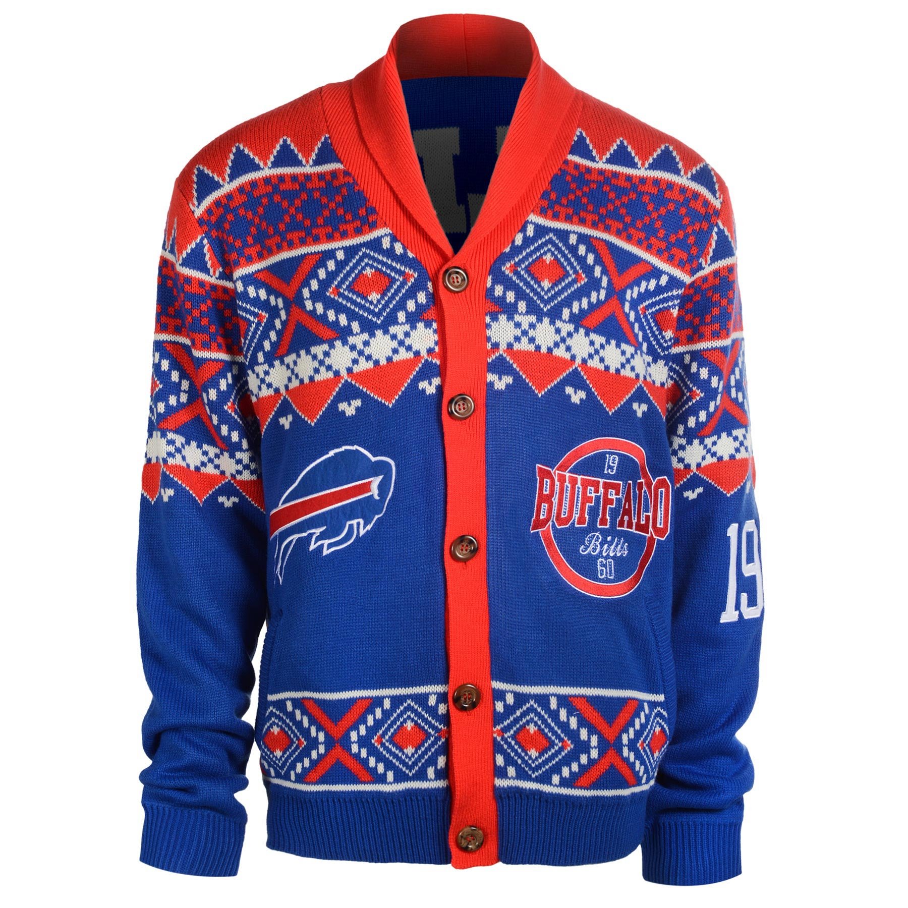 FOCO NFL Men's Ugly Christmas Sweater 2023 - Officially Licensed Team Cardigan for Holiday Parties, Gifts & Festive Outfits